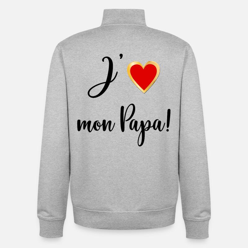 Liebe Grüße, Baby Daddy - Unisex Organic Zip Sweatshirt von Stanley/Stella - Grau meliert