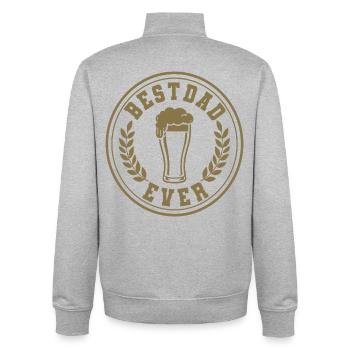 Best Dad Ever Bier Emblem für Väter - Unisex Organic Zip Sweatshirt von Stanley/Stella - Grau meliert - Hinten - AI Model Male 185 light (185cm)