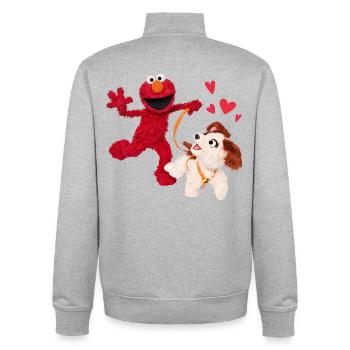 Sesame Street: Elmo & Tango out for a walk - Unisex Organic Zip Sweatshirt by Stanley/Stella - heather grey - Back - AI Model Male 185 light (185cm)