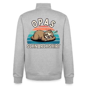 OPAS Schnarchshirt - Unisex Organic Zip Sweatshirt von Stanley/Stella - Grau meliert - Hinten - AI Model Male 185 light (185cm)