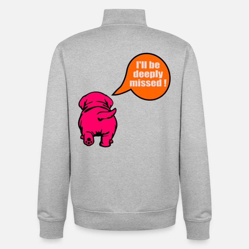 Chien d’adieu drôle - Sweat zippé unisexe en coton bio Stanley/Stella - gris chiné