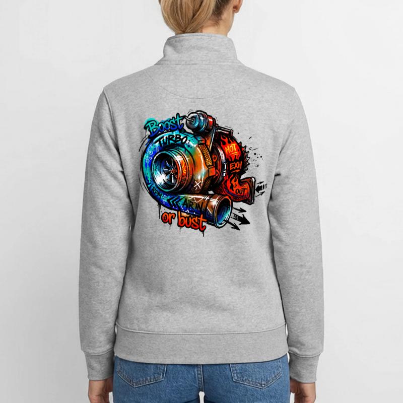 Turbo-Boost oder Bust Unisex Organic Zip Sweatshirt von Stanley/Stella
