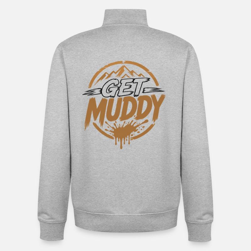 Get Muddy - Unisex Organic Zip Sweatshirt von Stanley/Stella - Grau meliert