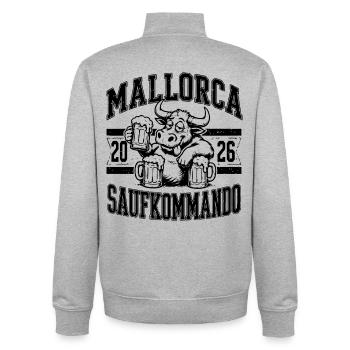 Malle 2026 Saufkommando Mallorca 2026 - Unisex Organic Zip Sweatshirt von Stanley/Stella - Grau meliert - Hinten - AI Model Male 185 light (185cm)
