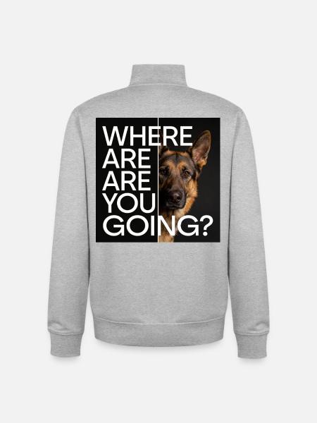 German Shepherd Statement Motif - Unisex Organic Zip Sweatshirt by Stanley/Stella - heather grey