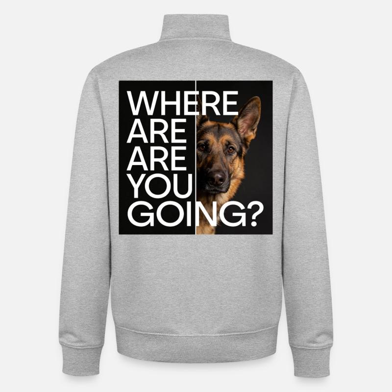 Motif de déclaration du berger allemand - Sweat zippé unisexe en coton bio Stanley/Stella - gris chiné