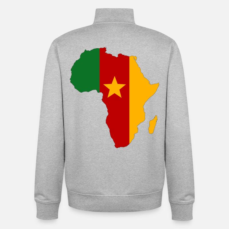 Drapeau du Sénégal Afrique - Sweat zippé unisexe en coton bio Stanley/Stella - gris chiné