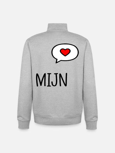 Relationship Heart - English My - Unisex Organic Zip Sweatshirt by Stanley/Stella - heather grey