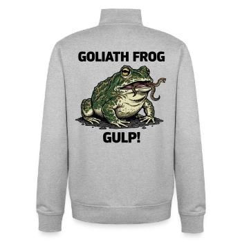 Goliathfrosch, Schlange, Schluckfrosch, Frosch - Unisex Organic Zip Sweatshirt von Stanley/Stella - Grau meliert - Hinten - AI Model Male 185 light (185cm)