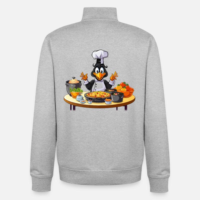 Küchenente Chef Design - Unisex Organic Zip Sweatshirt von Stanley/Stella - Grau meliert