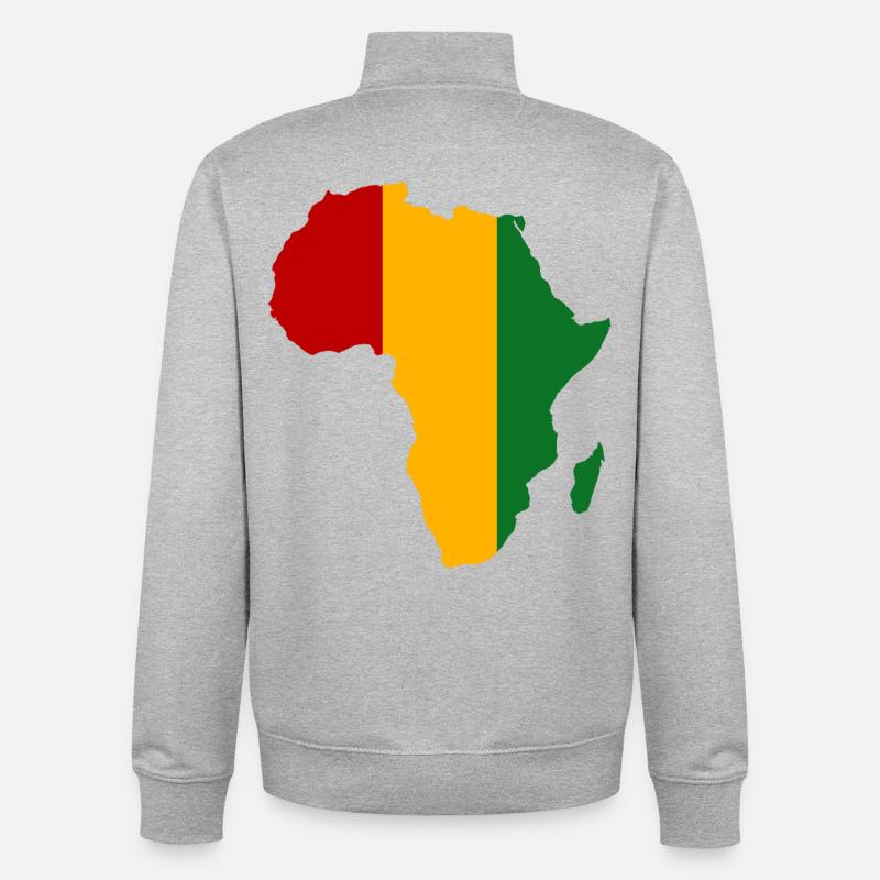 Guiena_Flagge_Afrika - Sweat zippé unisexe en coton bio Stanley/Stella - gris chiné