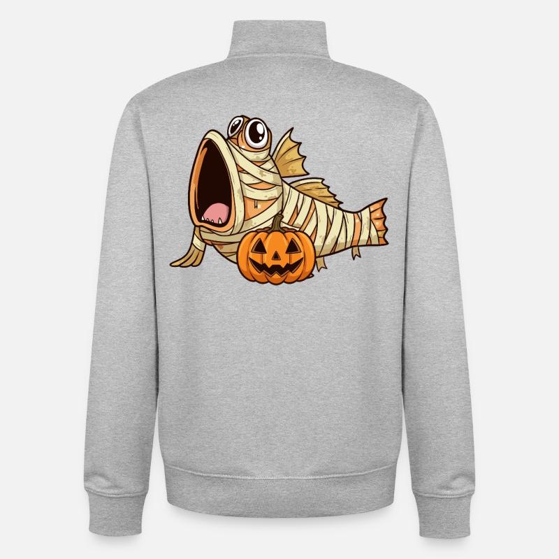 Halloween Mudskipper - Unisex Organic Zip Sweatshirt by Stanley/Stella - heather grey