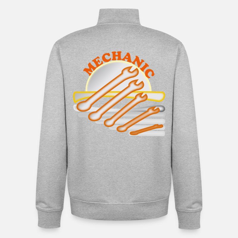 Conception d'outils pour mécaniciens - Sweat zippé unisexe en coton bio Stanley/Stella - gris chiné