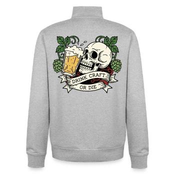 Stilvolles Bier - Hopfenkunst - Unisex Organic Zip Sweatshirt von Stanley/Stella - Grau meliert - Hinten - AI Model Male 185 light (185cm)