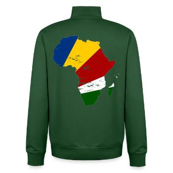 Seychellen_Flagge_Afrika_used - Unisex Organic Zip Sweatshirt von Stanley/Stella - Flaschengrün - Hinten - AI Model Male 185 dark (185cm)