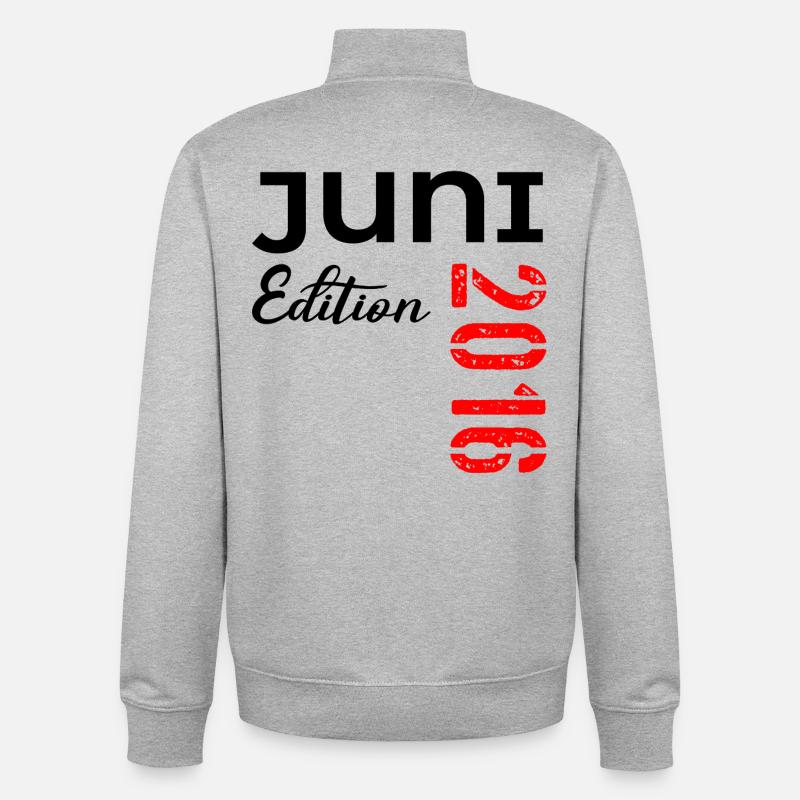 June 2016 - Birthday 2016 - Unisex Organic Zip Sweatshirt by Stanley/Stella - heather grey