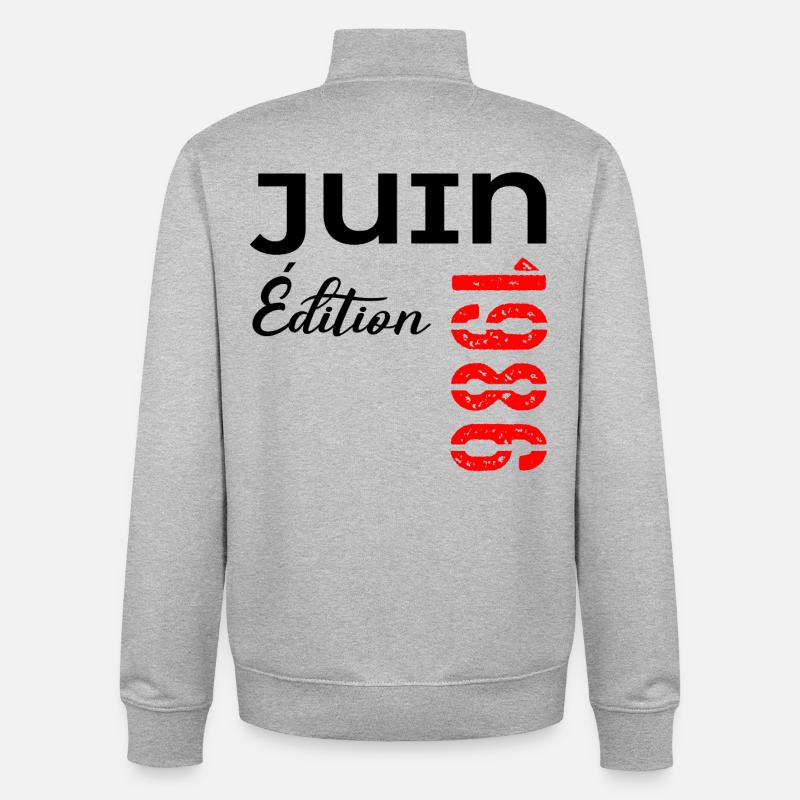 Juni 1986 – 40-jähriges Jubiläum - Unisex Organic Zip Sweatshirt von Stanley/Stella - Grau meliert