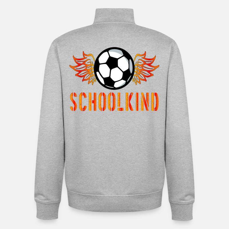 Soccer Schookind - Unisex Organic Zip Sweatshirt by Stanley/Stella - heather grey