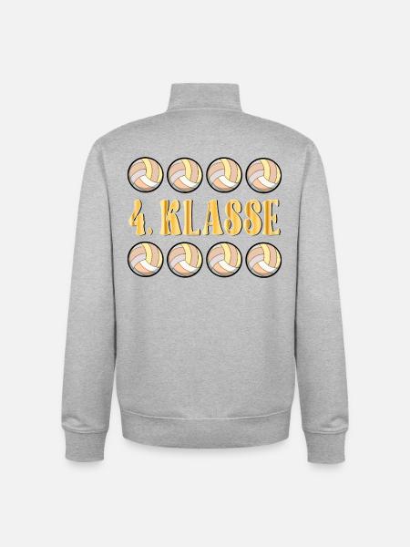 SCHULKIND 4. Klasse Volleyball - Unisex Organic Zip Sweatshirt von Stanley/Stella - Grau meliert