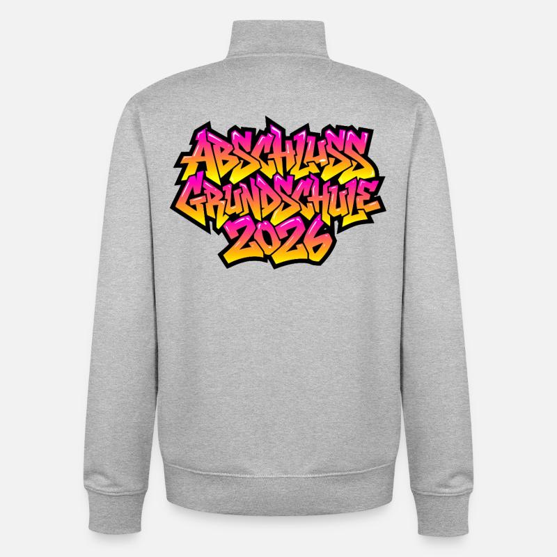 Grundschule Abschluss 2026 Graffiti - Unisex Organic Zip Sweatshirt von Stanley/Stella - Grau meliert