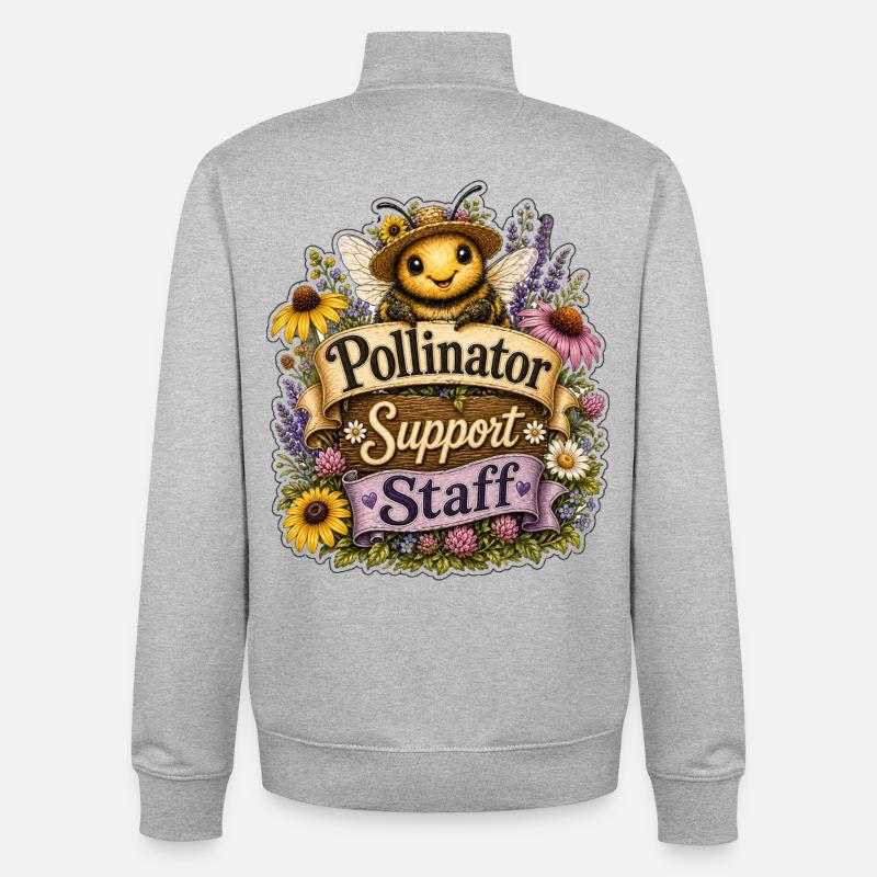 Pollinator Support Staff - Unisex Organic Zip Sweatshirt von Stanley/Stella - Grau meliert
