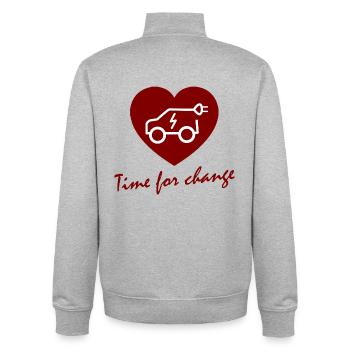 Herz Wandel Electric Car - Unisex Organic Zip Sweatshirt by Stanley/Stella - heather grey - Back - AI Model Male 185 light (185cm)