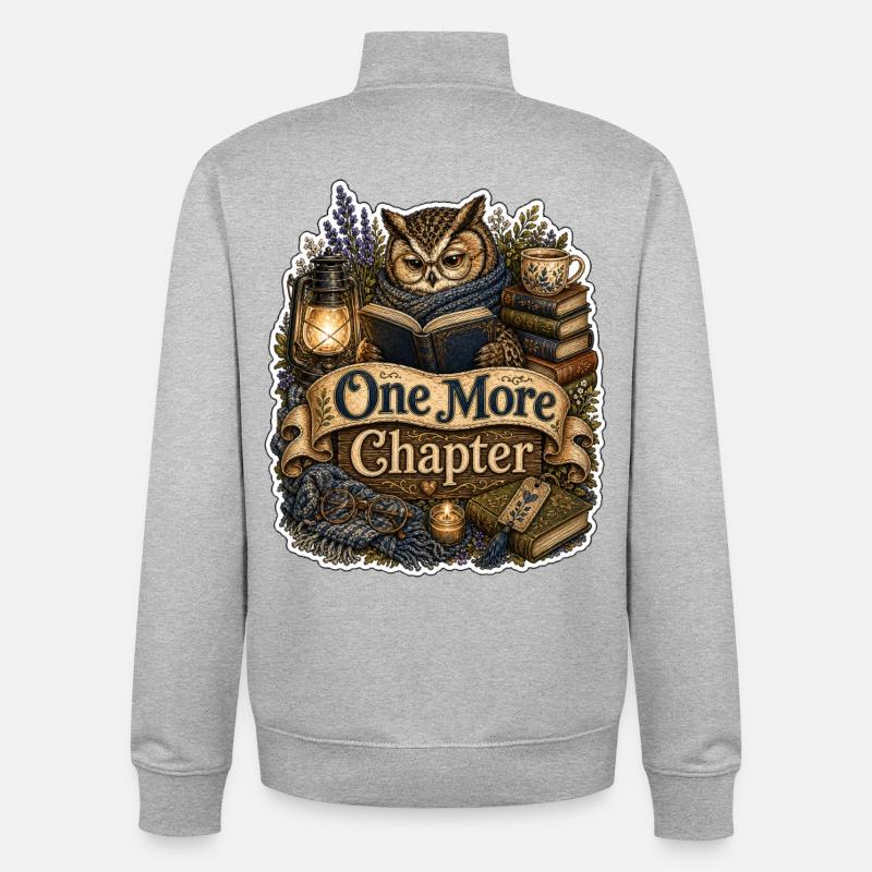 Un chapitre de plus - Sweat zippé unisexe en coton bio Stanley/Stella - gris chiné