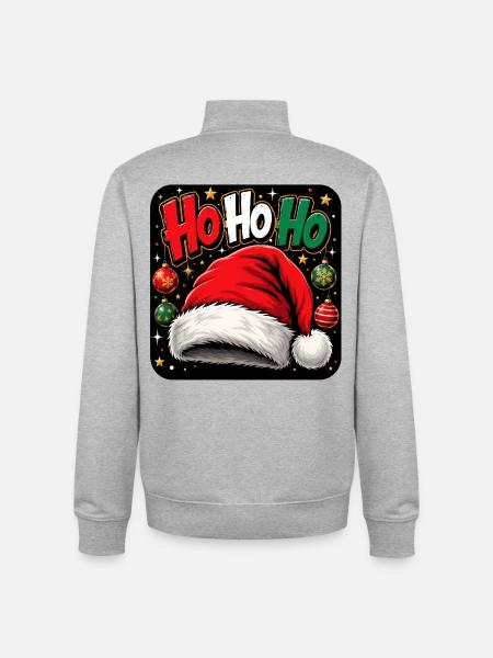 HoHoHo Santa Style - Unisex Organic Zip Sweatshirt by Stanley/Stella - heather grey
