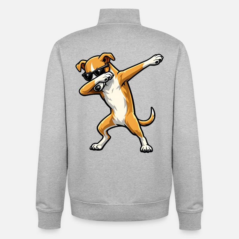 Tabbing Galgo Español - Sweat zippé unisexe en coton bio Stanley/Stella - gris chiné