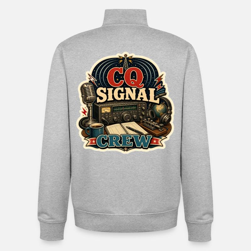 CQ SIGNAL CREW - Unisex Organic Zip Sweatshirt von Stanley/Stella - Grau meliert