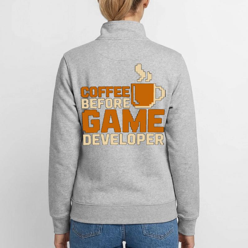 Game Developer Coffee Game Programmer Coffee Lover Unisex Organic Zip Sweatshirt von Stanley/Stella