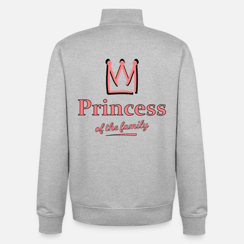 Princesse de la famille - Sweat zippé unisexe en coton bio Stanley/Stella - gris chiné