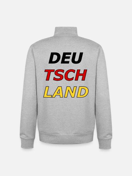 Deutschland Kontrastdruck - Unisex Organic Zip Sweatshirt von Stanley/Stella - Grau meliert