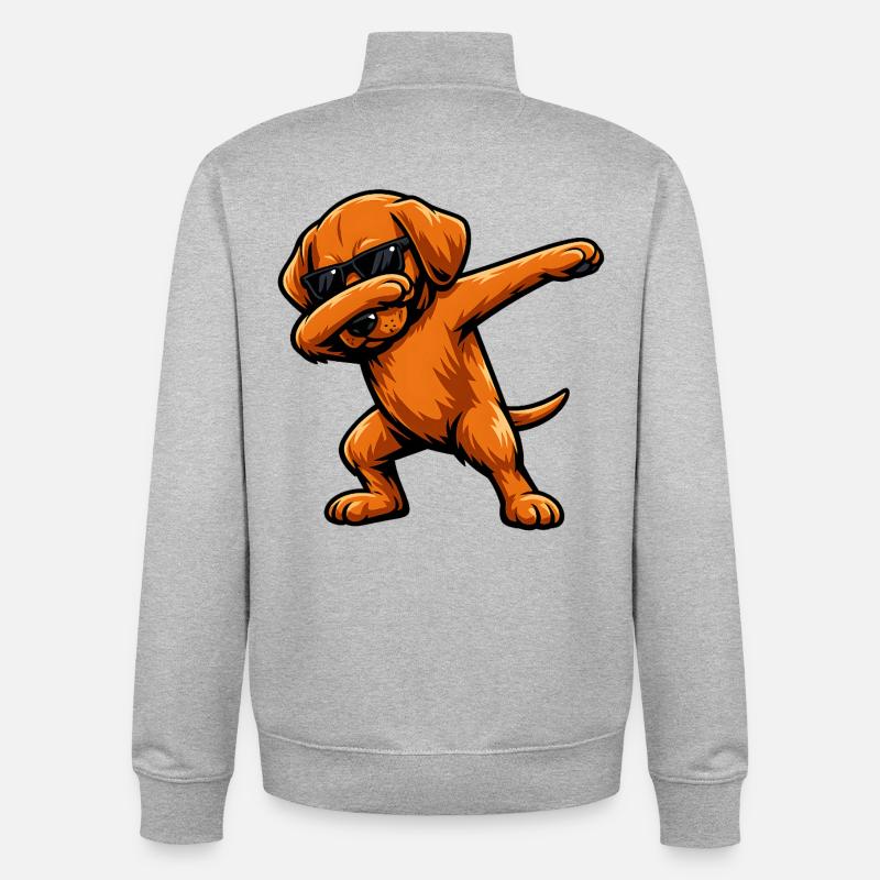 Tabbing Vizsla - Sweat zippé unisexe en coton bio Stanley/Stella - gris chiné