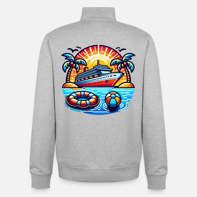 Croisière - Sweat zippé unisexe en coton bio Stanley/Stella - gris chiné