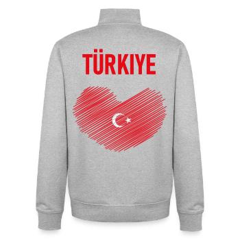 TÜRKEI TÜRKIYE TÜRKISCHE Europa Sport Fan - Unisex Organic Zip Sweatshirt von Stanley/Stella - Grau meliert - Hinten - AI Model Male 185 light (185cm)