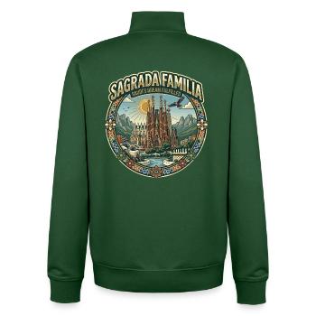 Sagrada Familia Barcelona - Unisex Organic Zip Sweatshirt von Stanley/Stella - Flaschengrün - Hinten - AI Model Male 185 dark (185cm)