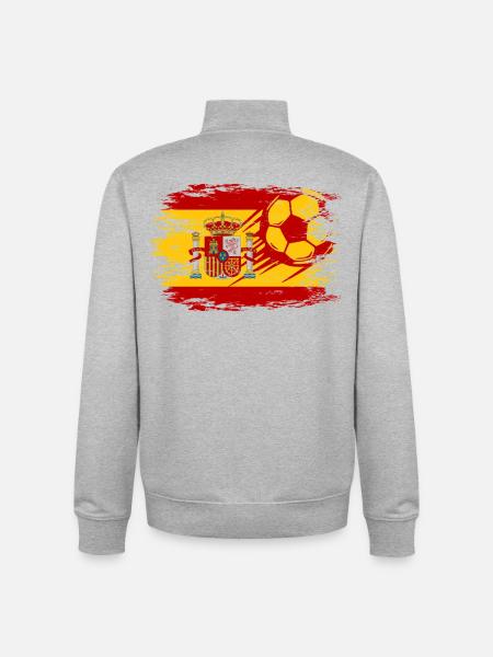 Spanien Flagge Fußball used - Unisex Organic Zip Sweatshirt von Stanley/Stella - Grau meliert