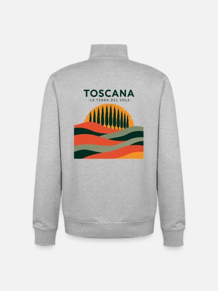 Toscana Sonnenhügel Landschaft - Unisex Organic Zip Sweatshirt von Stanley/Stella - Grau meliert