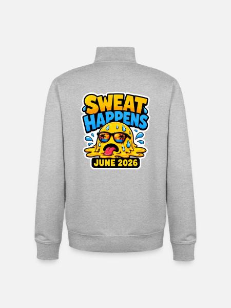 Heatwave 2026 | Sweat Happens - Unisex Organic Zip Sweatshirt by Stanley/Stella - heather grey