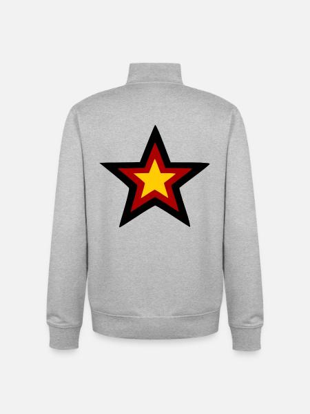 Deutschland Stern - Unisex Organic Zip Sweatshirt von Stanley/Stella - Grau meliert