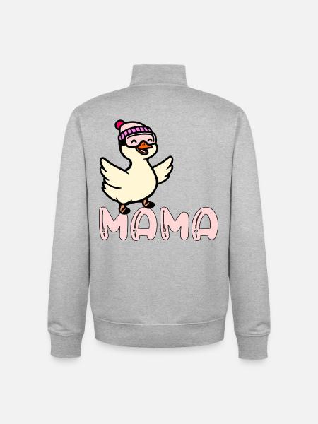 Skier - Ski Mom - Unisex Organic Zip Sweatshirt by Stanley/Stella - heather grey