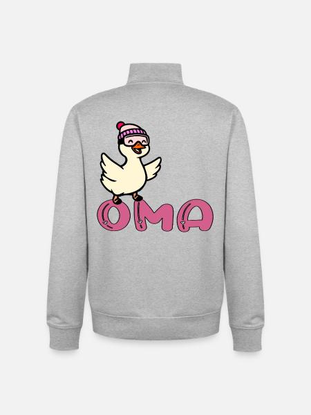 Ski Oma - Gans - Unisex Organic Zip Sweatshirt von Stanley/Stella - Grau meliert