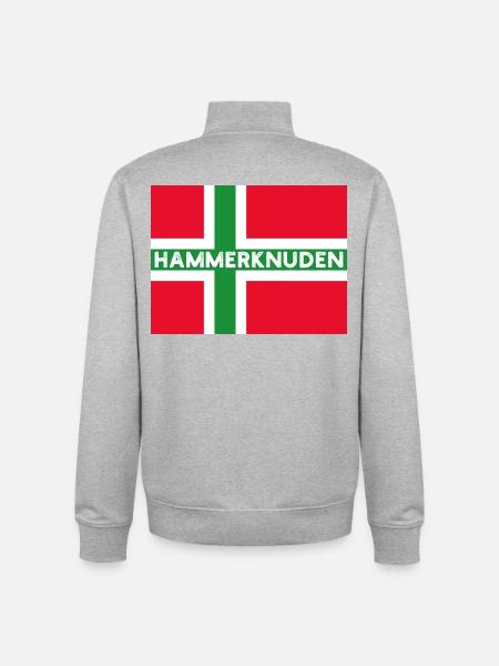 Hammerknuden Bornholm Flagge - Unisex Organic Zip Sweatshirt von Stanley/Stella - Grau meliert