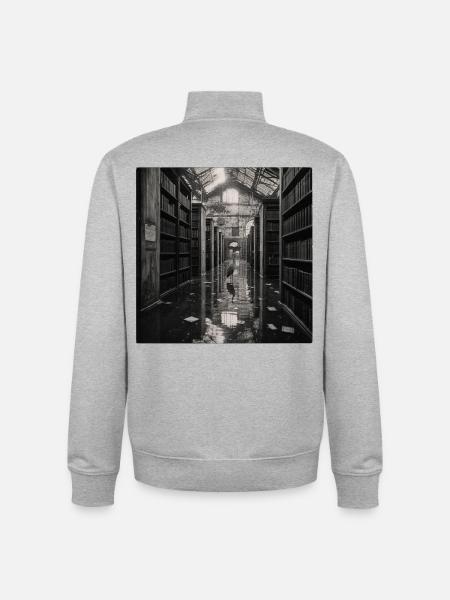 Biblioteca Heron Mistero Crimine Animale Vintage - Felpa unisex con zip in cotone biologico di Stanley/Stella - grigio melange