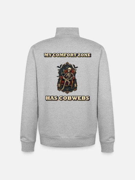 My Comfort Zone Has Cobwebs - Unisex Organic Zip Sweatshirt by Stanley/Stella - heather grey