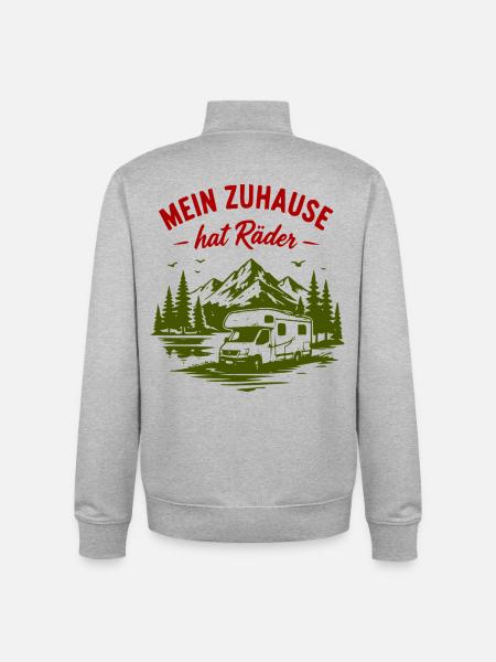 Mein Zuhause hat Räder – Vanlife - Unisex Organic Zip Sweatshirt von Stanley/Stella - Grau meliert