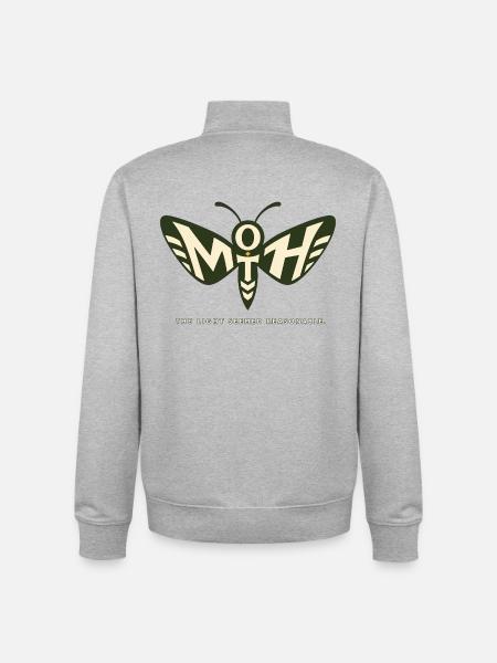 MOTH – La lumière semblait raisonnable - Sweat zippé unisexe en coton bio Stanley/Stella - gris chiné