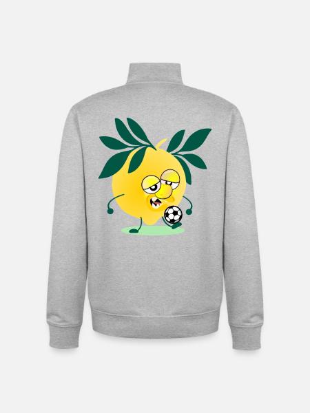 Children's Football Lemon - Unisex Organic Zip Sweatshirt by Stanley/Stella - heather grey