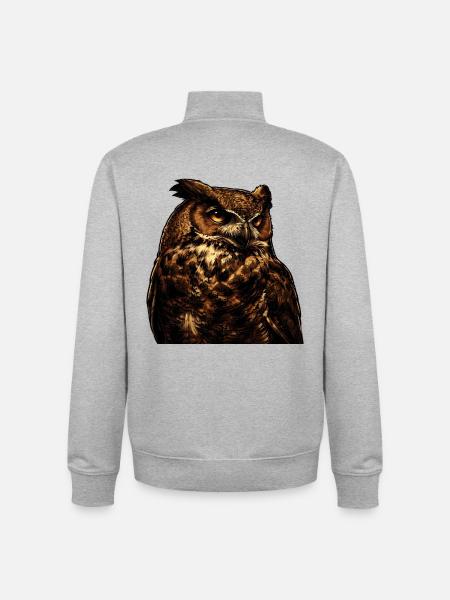 Wächter Eule - Unisex Organic Zip Sweatshirt von Stanley/Stella - Grau meliert